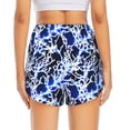 thumbnail image 2 of Lsque Blue Lightning2 Printed Women's Running Shorts with Liner Pockets,Elastic Quick Dry Workout Athletic Gym Yoga Shorts,Womens High Waist Shorts-XX-Large, 2 of 9