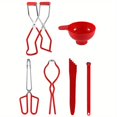 thumbnail image 1 of 6pcs, Canning Clip Set, Stainless Steel Canning Supplies Starter Kit, Canning Rack Canning Essentials Tools Set For Mason Jars Home Canning Jars, Kitchen Tool, Anti-Scald Clip Suit, 1 of 4