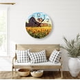 thumbnail image 4 of Eveokoki Rustic Farmhous Surrounding Sunflower Field Farmhouse Wooden Wall Clock - 12 Inch Silent Non-Ticking Decorative Clock for Kitchen, Living Room, Bedroom, Country Home Decor, 4 of 4
