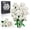 White, variant on SupreOwls White Rose Flower Building Set, DIY Botanical Building Blocks Kit for Adults, Abs Plastic 12 Flower Bouquet Model, Holidays Gift
