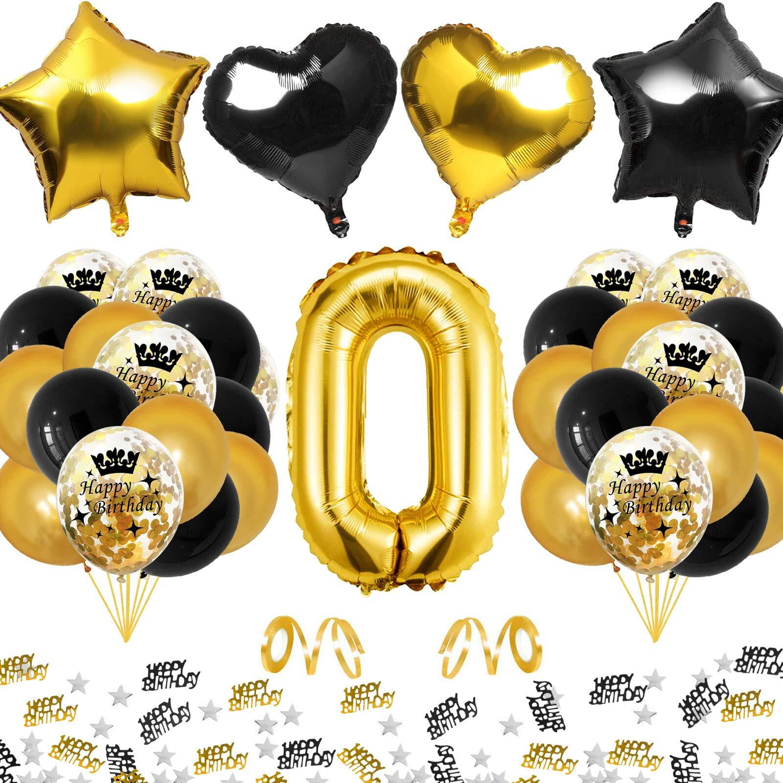 Black Gold Silver Theme Birthday Balloons 40inch Black Numbers Adults Boy  Birthday Party Decorations Baby Shower Supplies Globos