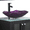 Purple Flower Sink, variant on Walsport 24" Luxurious Bathroom Vanity and Sink Combo Cabinet with Silver Glass Vessel Sink and Faucet Pop Up Drain,Black