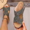 thumbnail image 5 of BADHUB Womens Orthopedic Sandals Arch Support Flip Flops Sandals Beach Outdoor Mesh Slides Sandal Summer Casual Boho Beach Shoes Green 42, 5 of 6
