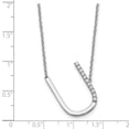 thumbnail image 3 of Auriga Fine Jewelry 14K White Gold Sideways Diamond Initial U Necklace for Women, 3 of 5