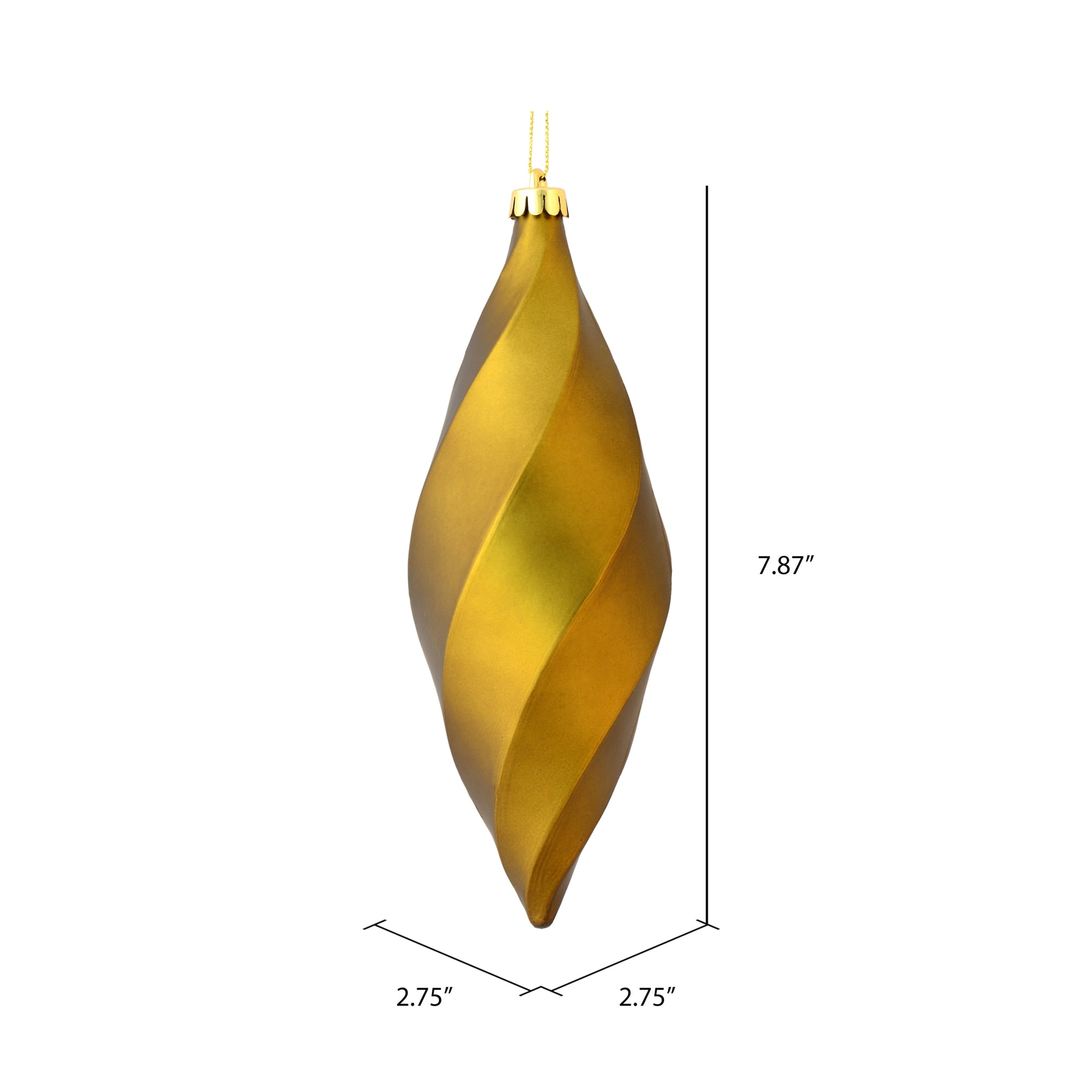 Vickerman 8" White Matte Swirl Finial Ornament, Pack of 6