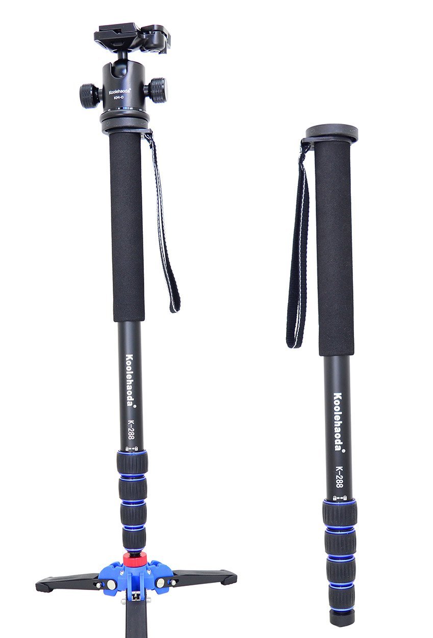 Koolehaoda K288 Blue+KM0+A1 Professional Camera Aluminium Monopod