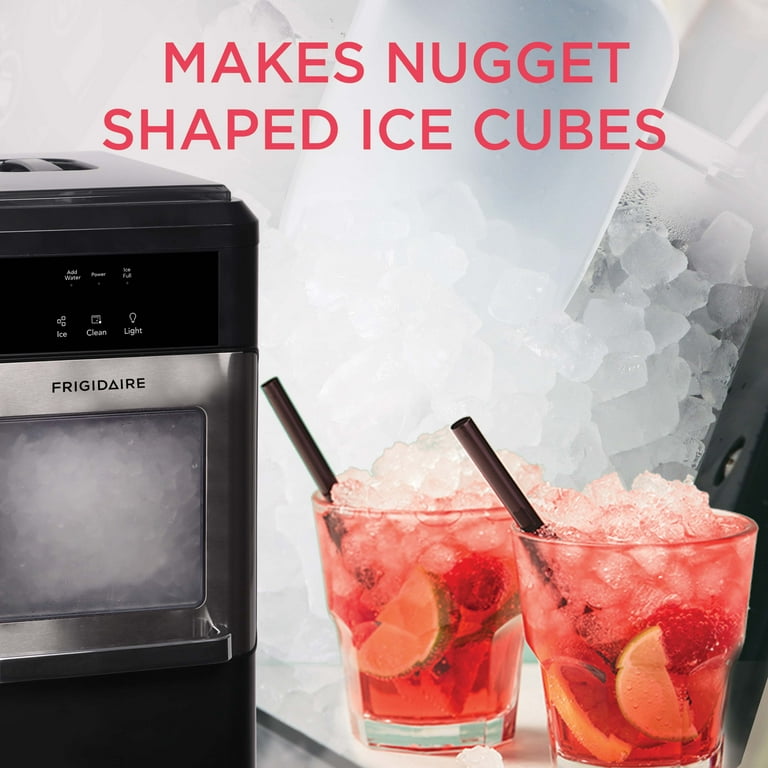 Frigidaire 44 lbs. Freestanding Crunchy Nugget Ice Maker in Stainless Steel  and Black EFIC235 - The Home Depot