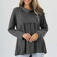 thumbnail image 4 of Chbgutlmr Tops for Women Cowl Neck Ruffle Long Sleeve Tunic Tops Ruched Casual Comfy Fall Blouses Trendy, 4 of 8