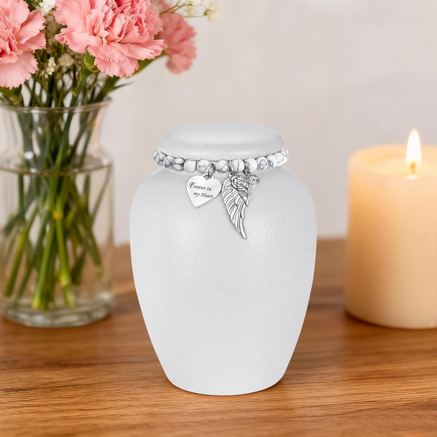 XIUDA Urn for Human Ashes Keepsake- 4.8 Inches Black Ceramic Urn Ashes Keepsake, Medium Memorial Holder Decorative Urn, Funeral Cremation Urns for Women Men
