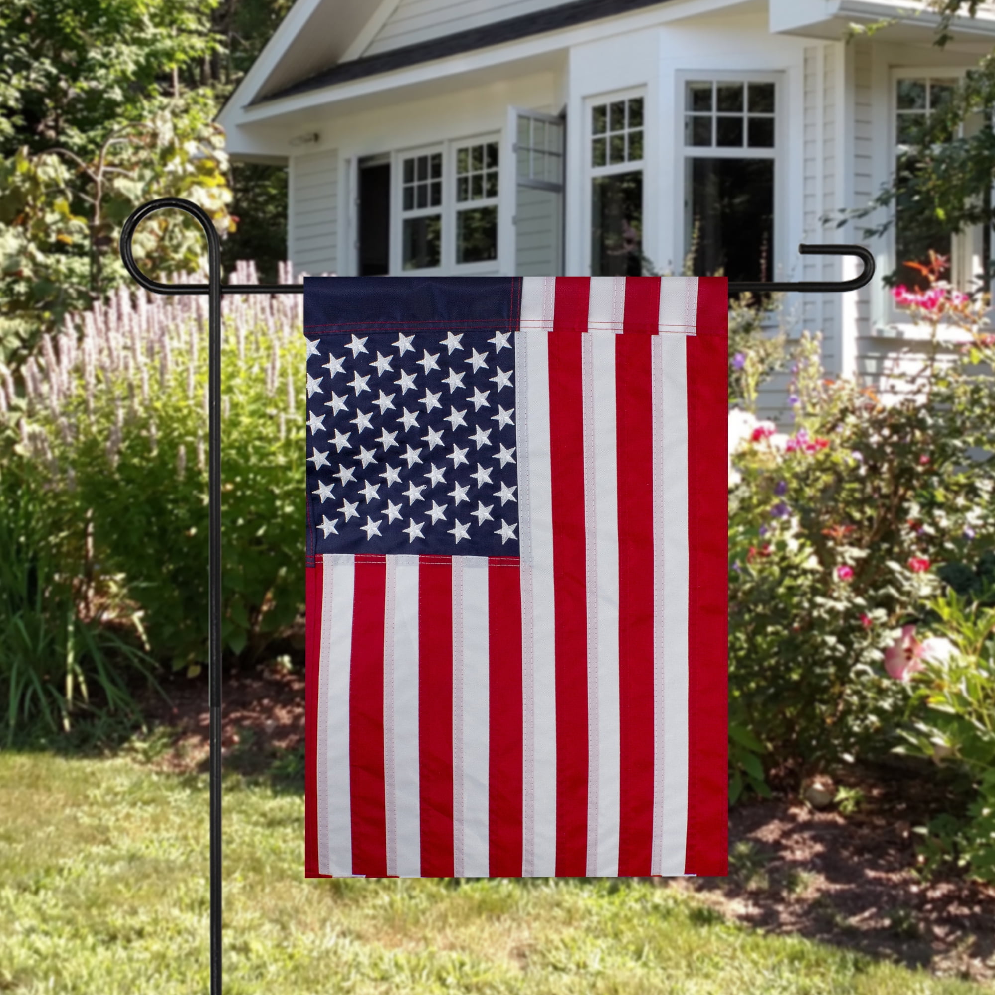 Patriotic Americana Embroidered Outdoor Garden Flag 12.5" x 18"