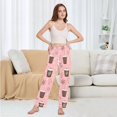 thumbnail image 6 of FORMRS Women's Pajama Pants with Pockets Soft Comfy Loungewear Sleep Bottom, Sizes S-2XL, Brown Hand Drawn Cups, 6 of 8
