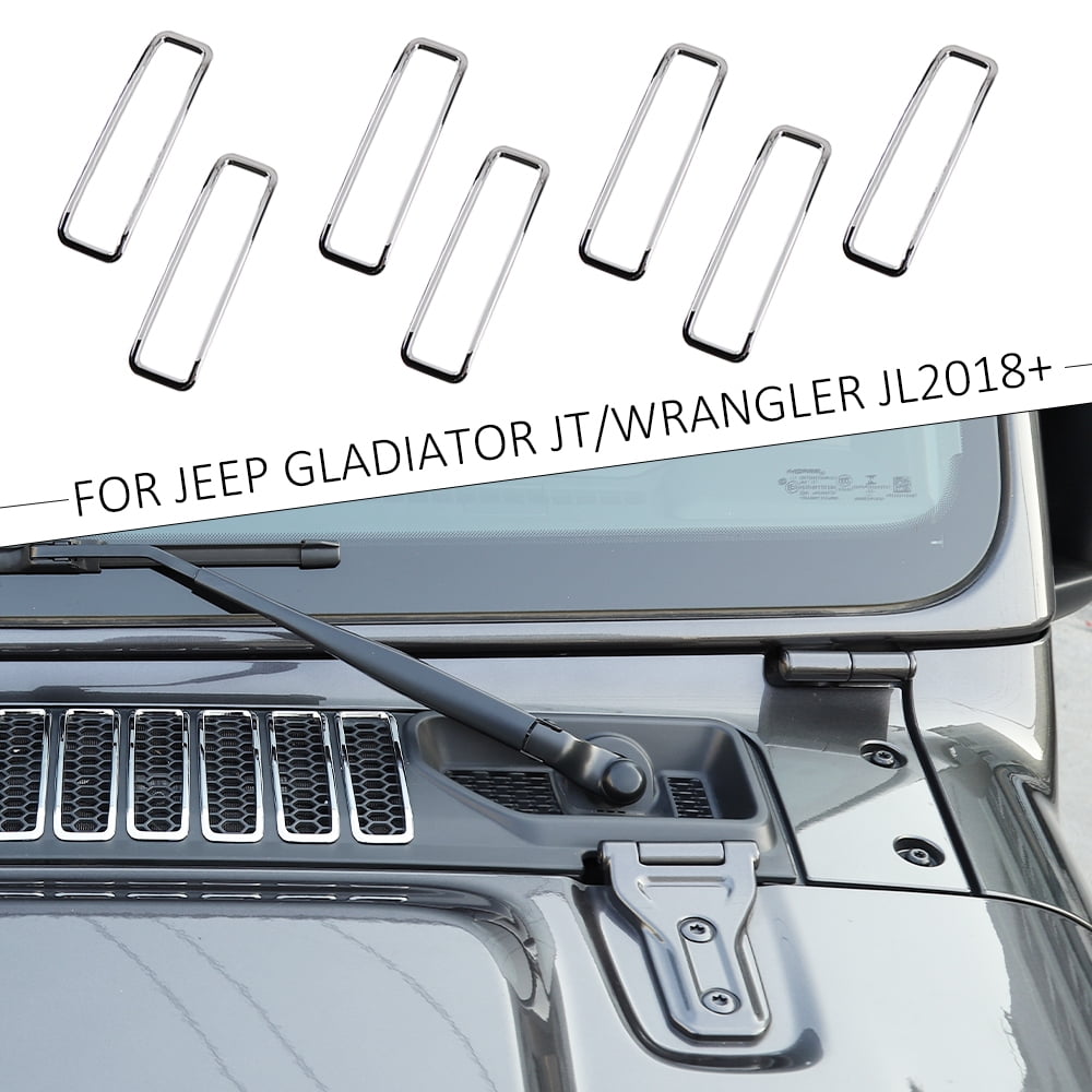 ABS Chrome Engine Hood Air Vent Covers NINTE Hood Cover for Jeep Wrangler JL 2018 2019 