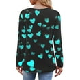 thumbnail image 4 of ClodeEU Womens Spring Summer Crew Neck Long Sleeve Floral Print T-Shirt Top,Loose Dressy Casual Tee Black,Womens Plus XXXL, 4 of 8