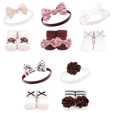 

Hudson Baby Infant Girls Headband and Socks Set Rose 0-9 Months