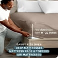 thumbnail image 5 of Bare Home Fitted Sheet - 22" Extra Deep Pocket - Premium 1800 Collection - Twin-XL, Taupe, 5 of 6
