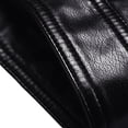 thumbnail image 6 of StSilkitty Men's Leather Jacket Solid Color Long Sleeve Full Zip up Collared Leather Jackets Coat with Pockets, 6 of 8