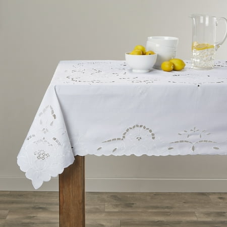 

Sapphire Embroidered Design Tablecloth Size: 60 X 88 Color: White