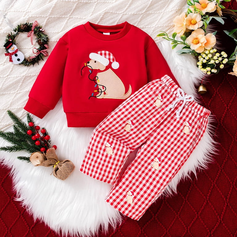 yocbz Toddler Boy Christmas Outfit Newborn Baby Girl Christmas Outfits Toddler Santa Long Sleeve Sweatshirt Pants Clothes Set Red,Size for 12-18 Months - Walmart.com yocbz Toddler Boy Christmas Outfit Newborn Baby Girl Christmas Outfits Toddler Santa Long Sleeve Sweatshirt Pants Clothes Set Red,Size for 12-18 Months - Walmart.com