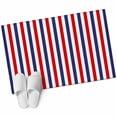 thumbnail image 2 of 2x3 Door Mat Rug, Red Blue White Striped Non-Skid Rubber Backing Large Rectangle Rugs - Living Room Bedroom Home Office, Modern Simple Stripes Indoor Floor Mat Carpets Washable Rug, 2 of 9