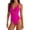 c01Pink, variant on Women's Crisscross Back Swimsuits Fashion One Piece Plunge V-Neck Bathing Suits Solid Double Straps Slimming Swimwear Black S