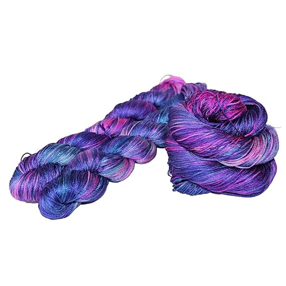 Knitsilk 3 Ply 100% Mulberry Silk Lace Weight Yarn | Perfect for Knitting & Crocheting and Weaving Silk Yarn for Luxurious Creating Projects.(50 Grams – 260 Yards, Pink and Majenta)(Pack of 2)