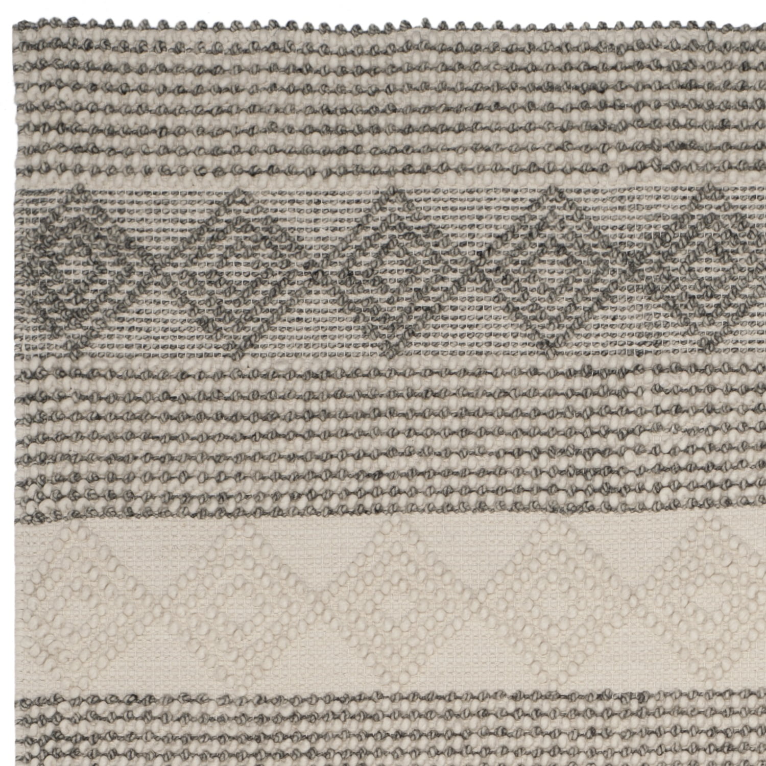 SAFAVIEH Natura Carly Geometric Braided Wool Area Rug, Grey/Ivory, 3' x 5'