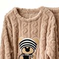 thumbnail image 5 of Lounge Sets for Women Winter Warm Plush Pajama Set Cute Bear Print Long Sleeve Top and Cozy Pants Soft Comfortable Sleepwear Brown, 5 of 5