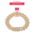 thumbnail image 3 of Block Chain Necklace & Bracelet Set (14mm, Gold), 3 of 6