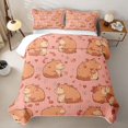 thumbnail image 2 of Erosebridal Capybara Lover Twin Quilt Set for Boys Girls, Love Heart Flower Twin Coverlet Set, 2 Pieces, 2 of 7