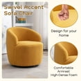 thumbnail image 5 of LuxyHoom Swivel Barrel Chair with Teddy Fabric, Swivel Accent Chair, Comfy Sherpa Round Accent Chair, Swivel Club Armchair for Nursery Living Room Bedroom (Yellow), 5 of 12