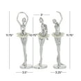 thumbnail image 3 of 12", 12", 11"H Silver Polystone Dancer Sculpture with Capiz Inlay, by DecMode (3 Count), 3 of 9