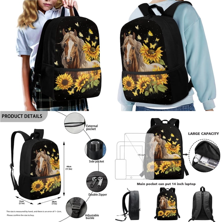 ZUXONGSY Girls Backpack Set With Lunch Box & Pencil Case | School Bag For Ages 3-15 | 17 Inch Kids Bookbag