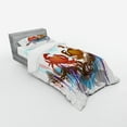 thumbnail image 3 of Ambesonne Abstract Bedding Set 4 Pcs, 2 Crabs Dancing Sea, Queen, Brown Pale Blue, 3 of 3