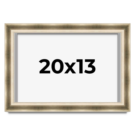 20x13 Shadow Box Frame Silver | 1.75 inches Deep Real Wood Traditional Shadowbox Display Frame | UV
