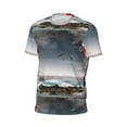 thumbnail image 6 of Wukai 3d Lighthouse in the Surf Print Men's Short-Sleeved Mesh T-Shirt,Quick-Dry Short Sleeve Workout T-Shirt-Medium, 6 of 8