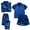Pajama Sets for Women: Dark Blue, variant on 4-Piece Satin Pajama Set, 2 Sets of Short/Long Sleeve Tops & Pants, Breathable Sleepwear,XXL