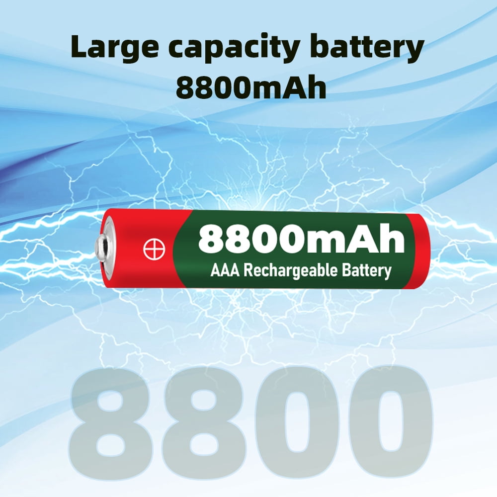 DFITO 16-Pack AAA Alkaline High-Performance Batteries, 1.5 Volt, Long-Lasting Power, Rechargeable,8800 mAh