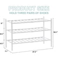 thumbnail image 4 of Quiqear 3-Tier Shoe Rack, Stackable Bamboo Shoe Shelf, 12 Pairs Storage Organizer for Shoes, White, 4 of 10