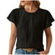 thumbnail image 2 of Fiudx Ofertas Relámpago Camiseta de Blusa Superior de Manga 1/2 con Cuello En V Sólido Cómoda Informal de Moda para Mujer, 2 of 5