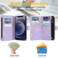 thumbnail image 6 of Allytechgroup for Apple iPhone 8 Plus/ 7 Plus Wallet Case with Cards Holder/ Zipper Pocket/ Crossbody Shoulder Strap/ Hand Wrist, RFID Blocking PU Leather Protective Drop Proof Case for Women,Purple, 6 of 9