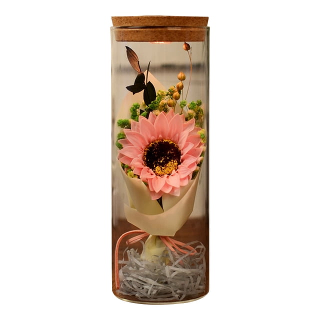 Decoración de flores de jabón, girasoles, ramos de estrellas, decoración del hogar con luces, regalos navideños, regalos de cumpleaños para familiares y amigos.