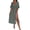Green, variant on Women's Slit Surplice Midi Dress with Half Sleeve Perfect for Day to Night Events 100% Polyester Fabric for daily wear