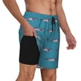 thumbnail image 2 of Naloa Cartoon Whale Print Men Swim Trunks with Compression Liner ,Board Shorts,Men's Swim Shorts with Drawstring and Elastic Waistband-X-Large, 2 of 6