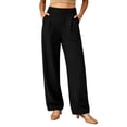 thumbnail image 3 of Stamzod Trousers Pants for Women Business Work Dress Pants Wide Leg Casual Trousers Slacks with Pockets Black S, 3 of 7