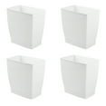 thumbnail image 3 of iDesign Bathroom Vanity Trash Can, 2.5 Gallon Plastic Rectangular Open Top Garbage Bin, 4 Pack, White, 3 of 5