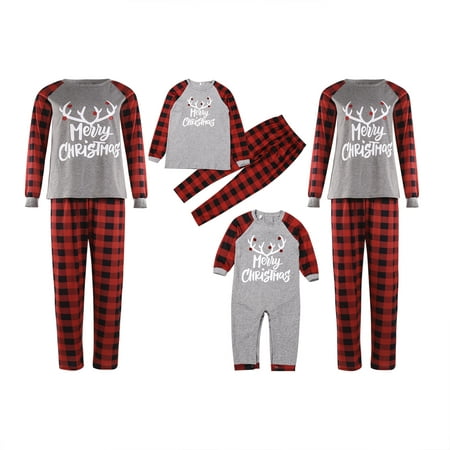 

Liyucwill Christmas Family Matching Pajamas Set Adult Kids Xmas Merry Christmas Deer Pyjamas Sleepwear Nightwear