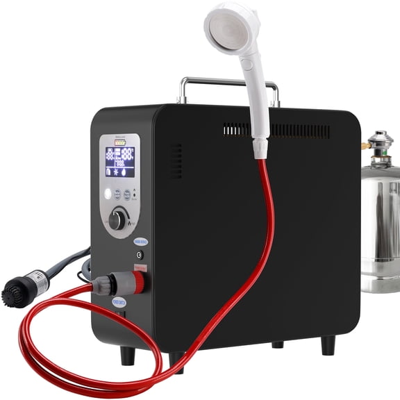 Portable Propane Water Heater for Camping, Instant Hot Water Heater On Demand with 4000mAh Battery for Outdoor Showering and Cleaning, Included Showerhead