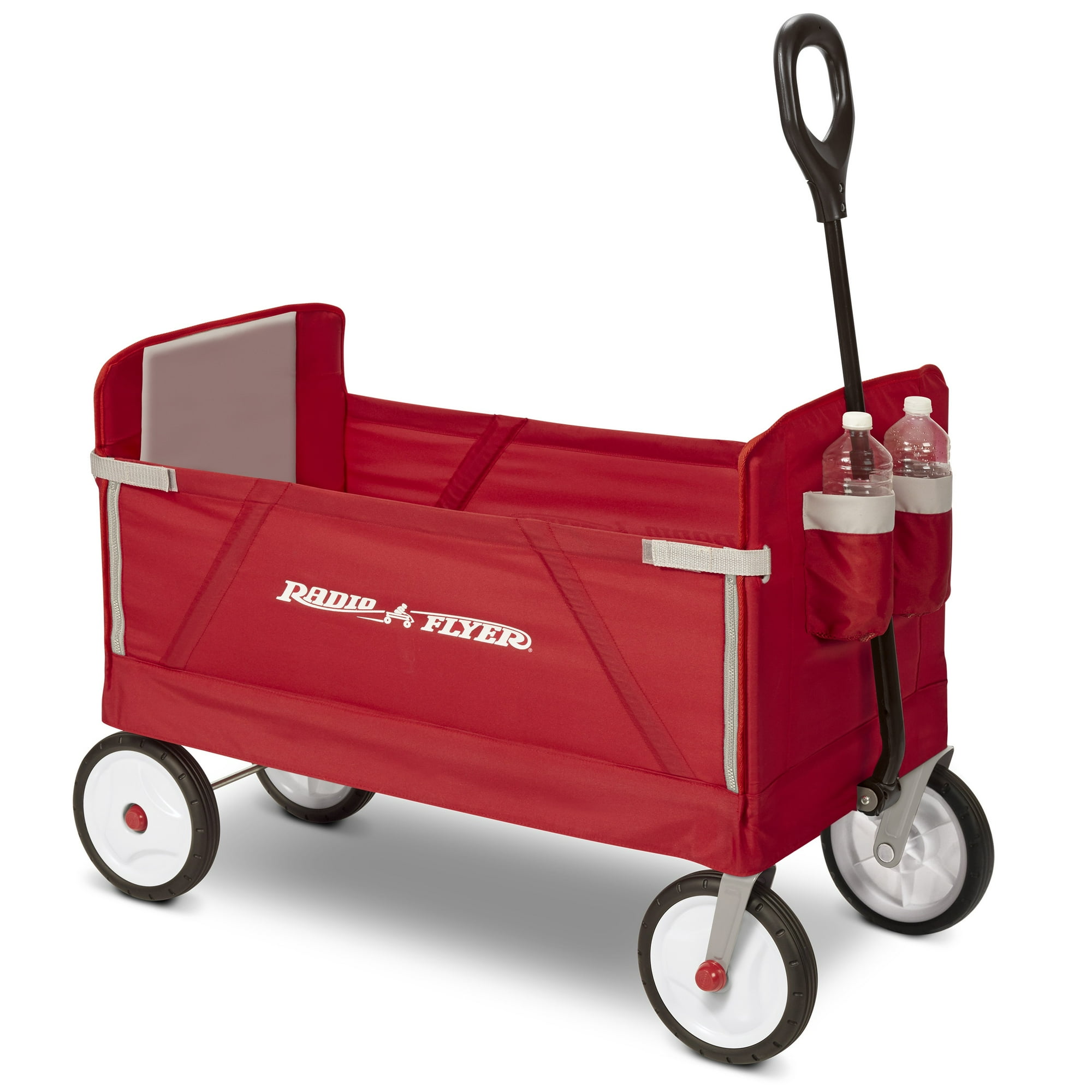3-in-1 EZ Fold Wagon, Radio Flyer Collapsible Utility Cart for Kids & Cargo, 18 Months and Up, Red