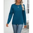thumbnail image 4 of Zeagoo Womens Fall Sweaters Long Sleeve Tops Classic Crew Neck Pullover Sweaters Loose Dressy Blue Basic Tops, 4 of 6