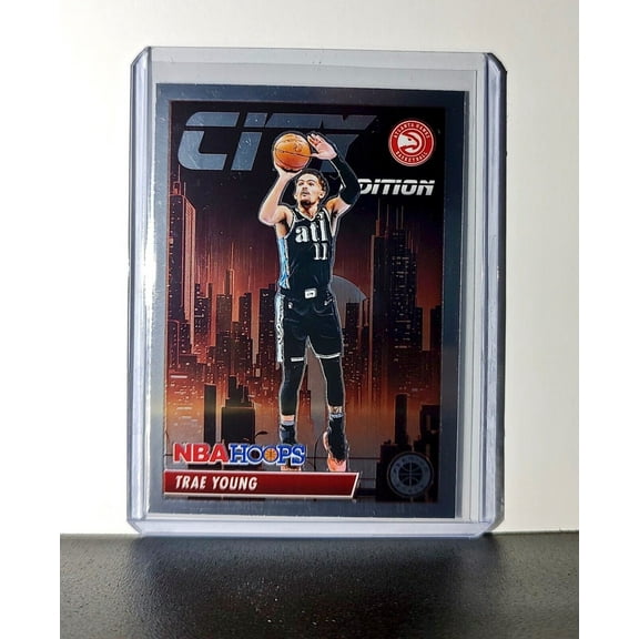 Trae Young 2023-24 Panini Premium Stock NBA Hoops City Edition #28 Card Hawks